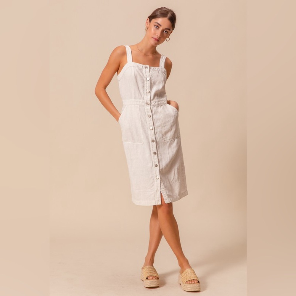 SO ME Button Down Pocket Front Pinafore Dress - Picture 4 of 16